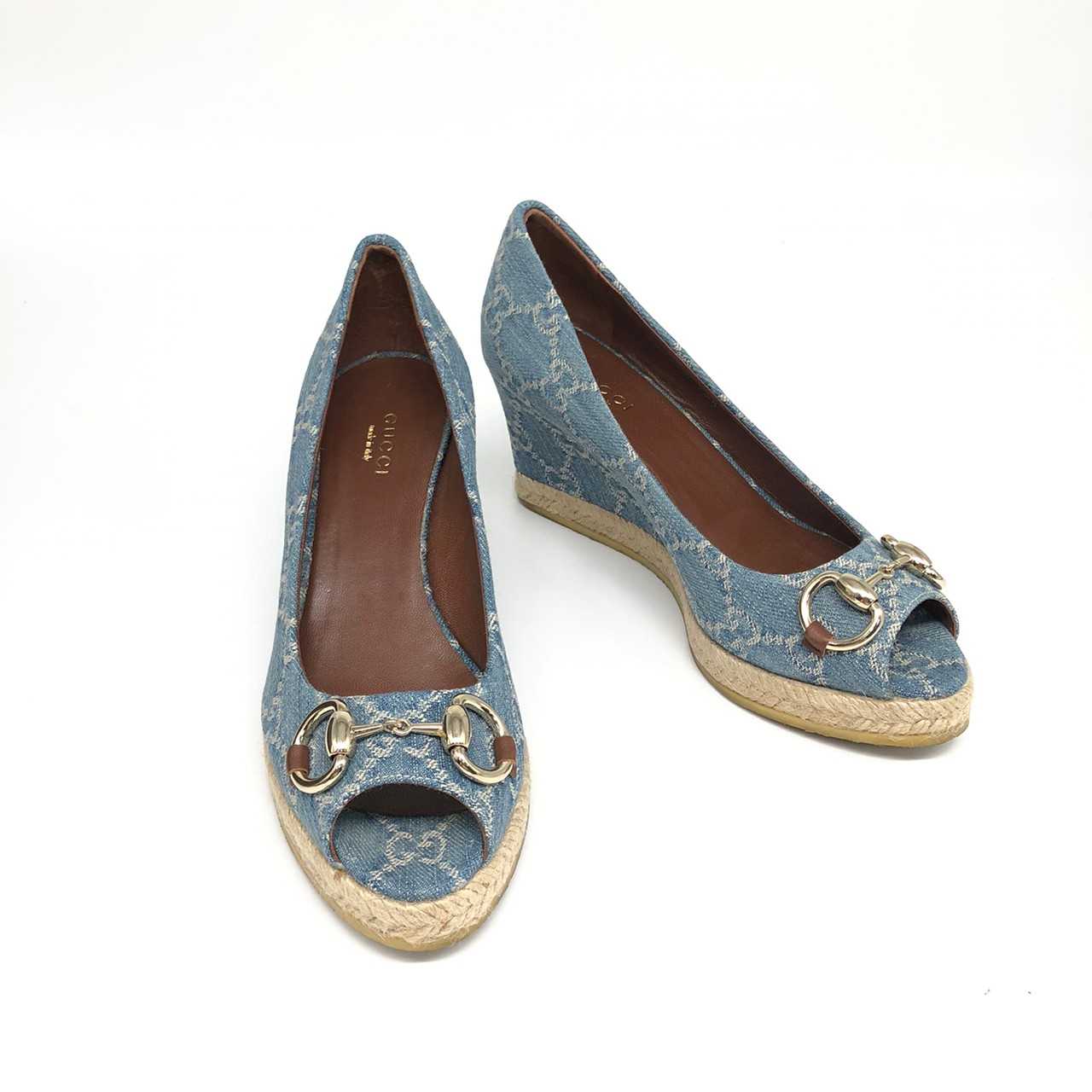 Gucci denim gg delav shoes blue sand corio sz.35.5