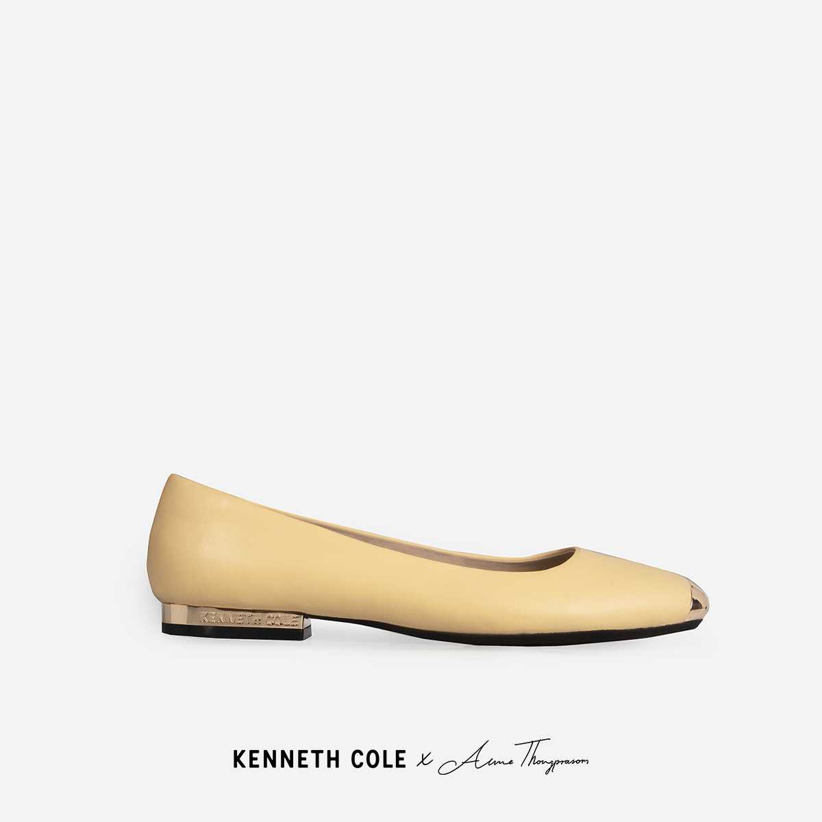 KENNETH COLE x ANNEรองเท้าส้นแบนรุ่น ASTAIRE FLATS DOUBLE CREAMสีเหลืองพาสเทล( FLT - KF14077LE-270 )