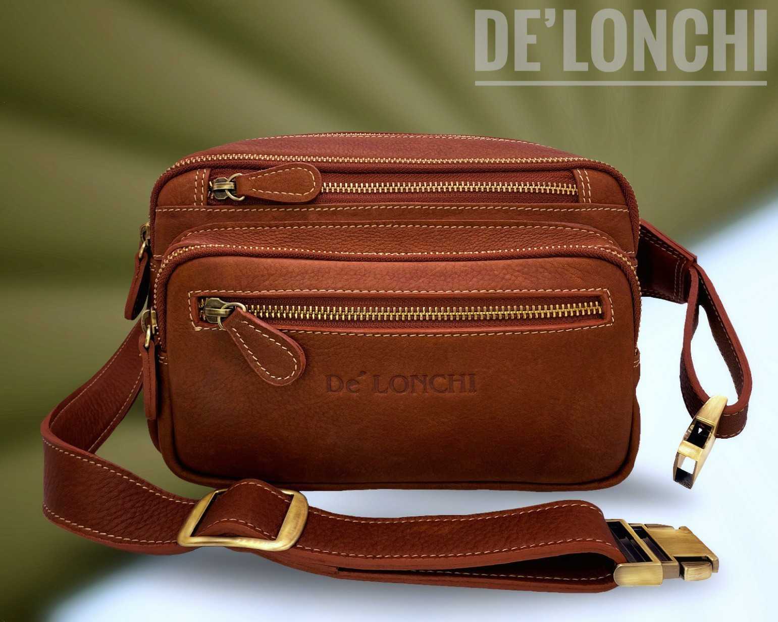 Delonchi กระเป๋าหนัง คาดเอว หนังชามัวส์ฝอกนิ่ม รุ่น de026