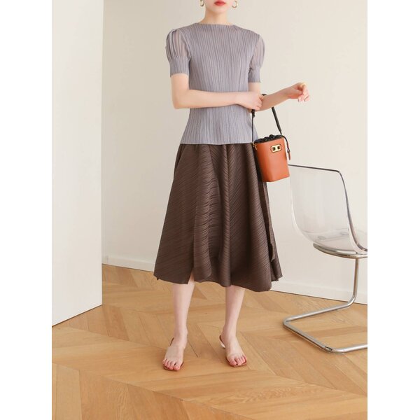 2MUAY รุ่น GJO2520/GJO2923 BALLOON TOP WITH FLARED PANT PLEATED SET เซ็ตพลีทคุณภาพ 8สี FREE SIZE
