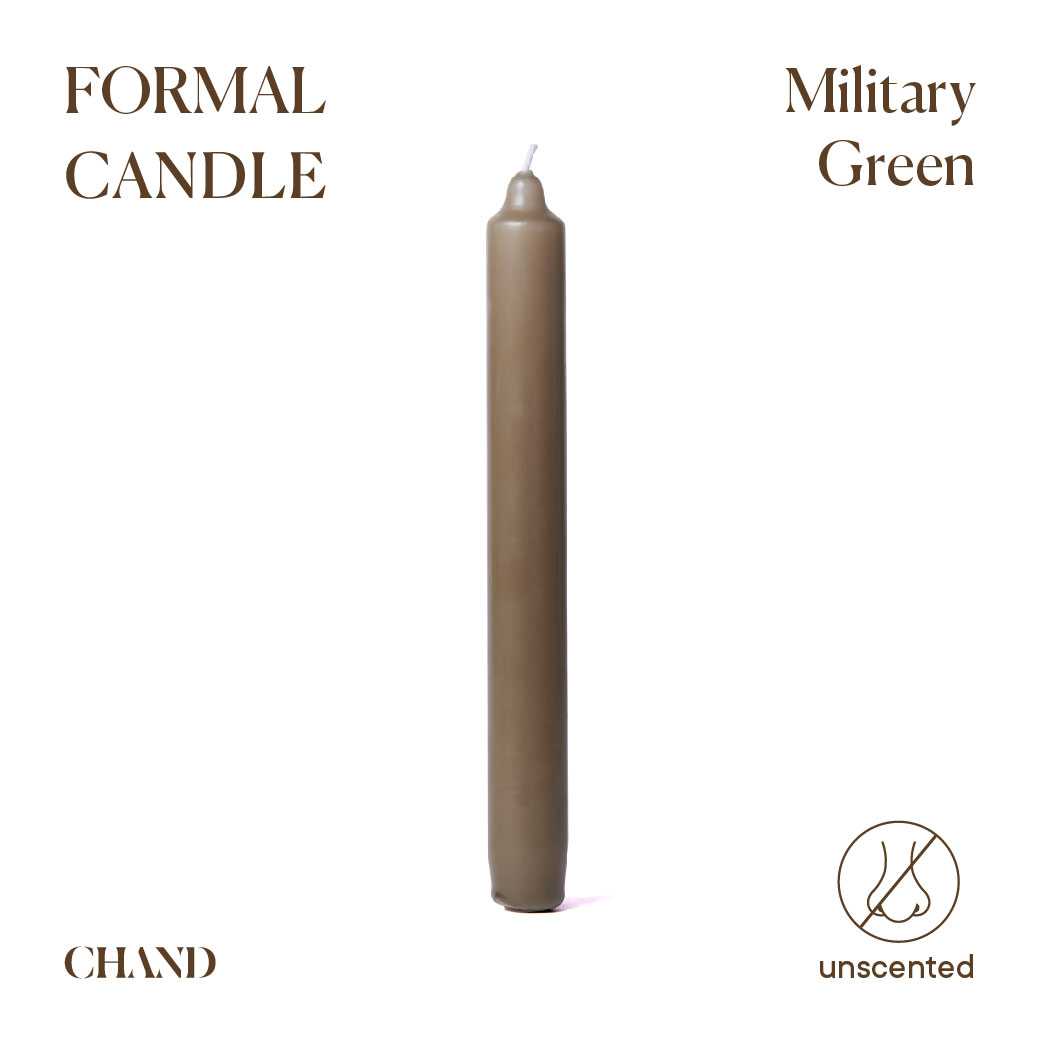 Military Green Formal Candle