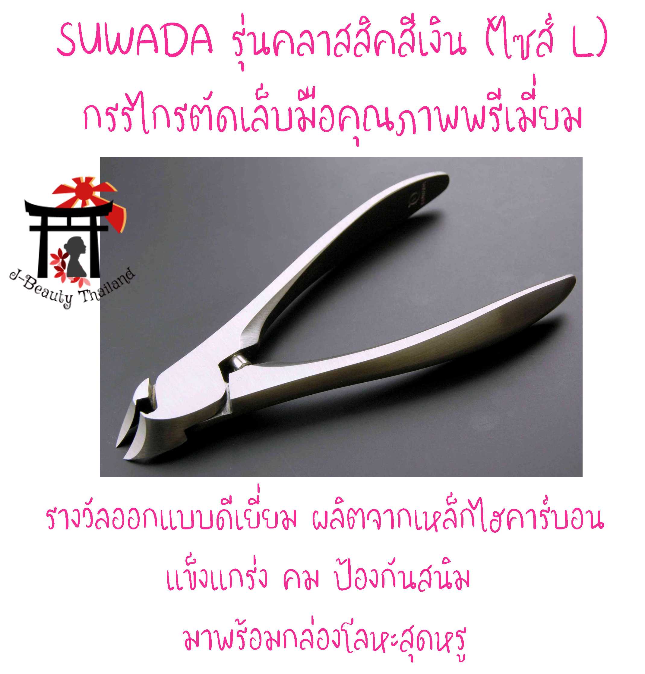 SUWADA กรรไกรตัดเล็บมือคุณภาพพรีเมี่ยมรุ่นคลาสสิคสีเงินขนาด L พร้อมกล่องโลหะ รางวัลออกแบบดีเยี่ยม
