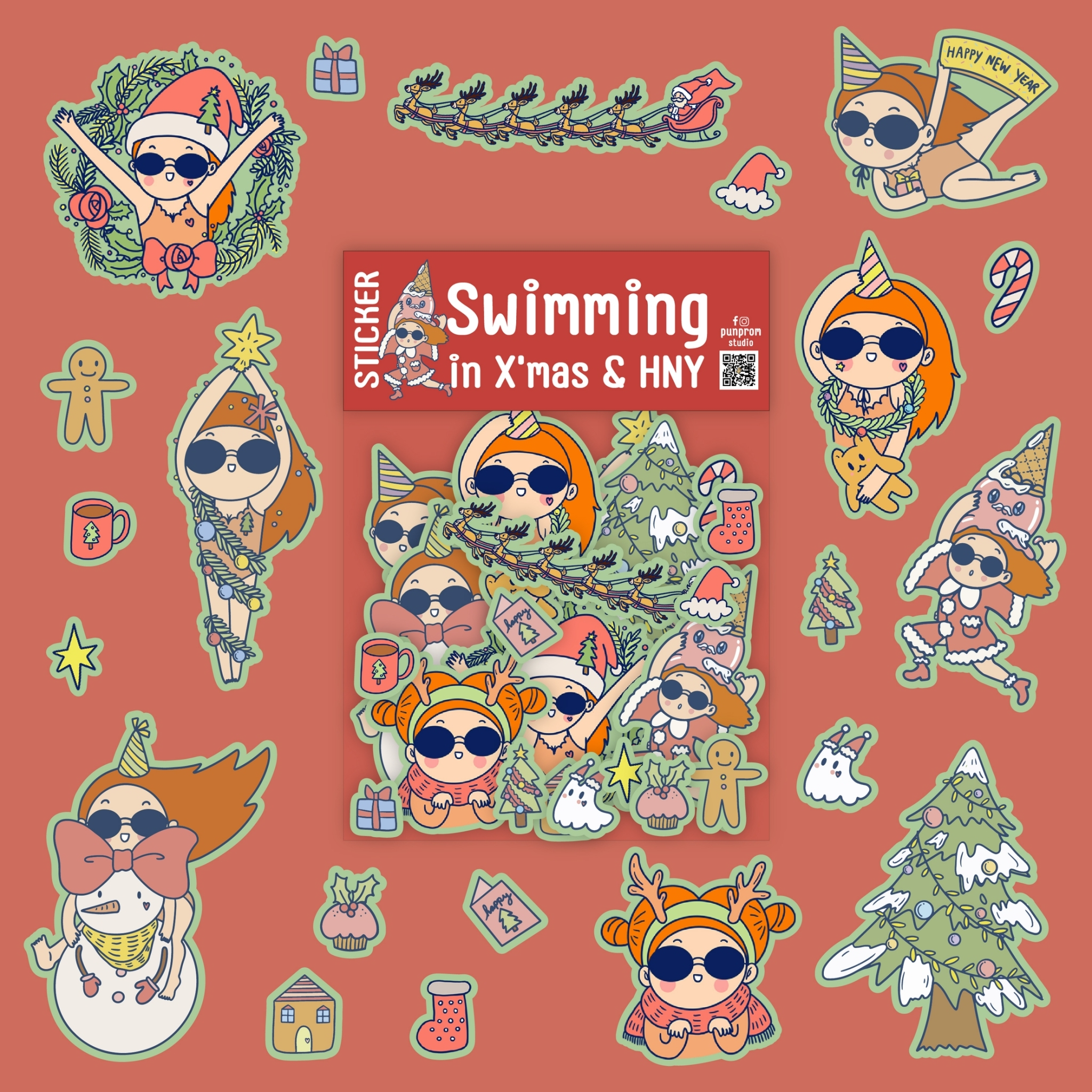 X'mas &HNY sticker set 