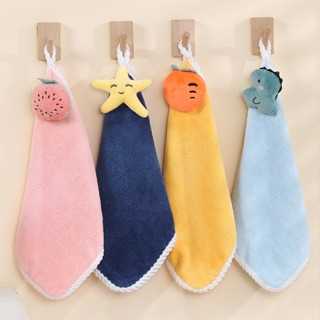 ผ้าเช็ดมือแบบเเขวน ในครัว ในห้องน้ำ 30x30cmผ้าขนหนู ไมโครไฟเบอร์ แบบนิ่ม ลายการ์ตูนสัตว์