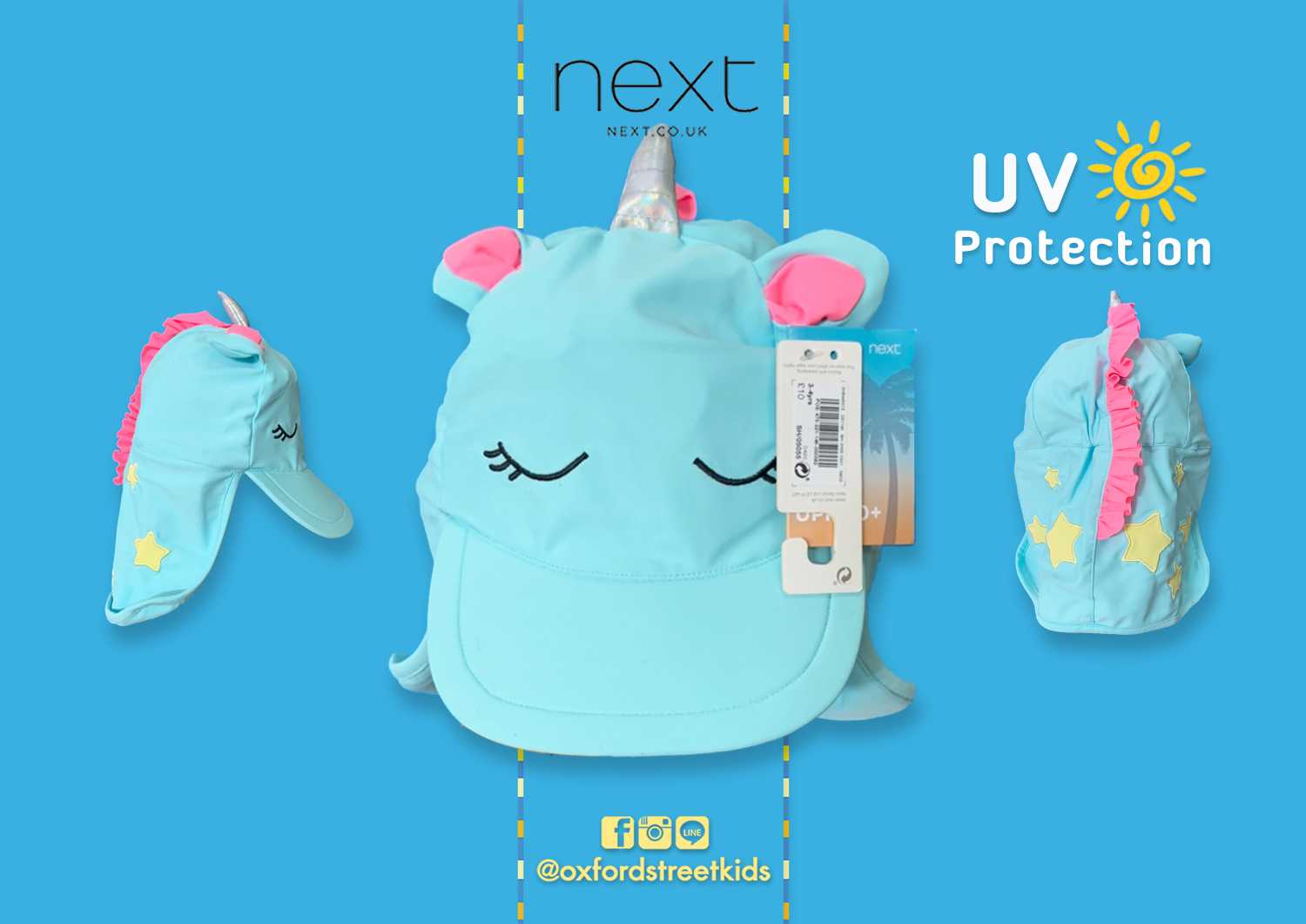 𝐒𝐀𝐋𝐄❗️ [3-9M] Next Unicorn Swim Legionnaire Hat หมวกว่ายน้ำเด็ก ป้องกันแสงแดด