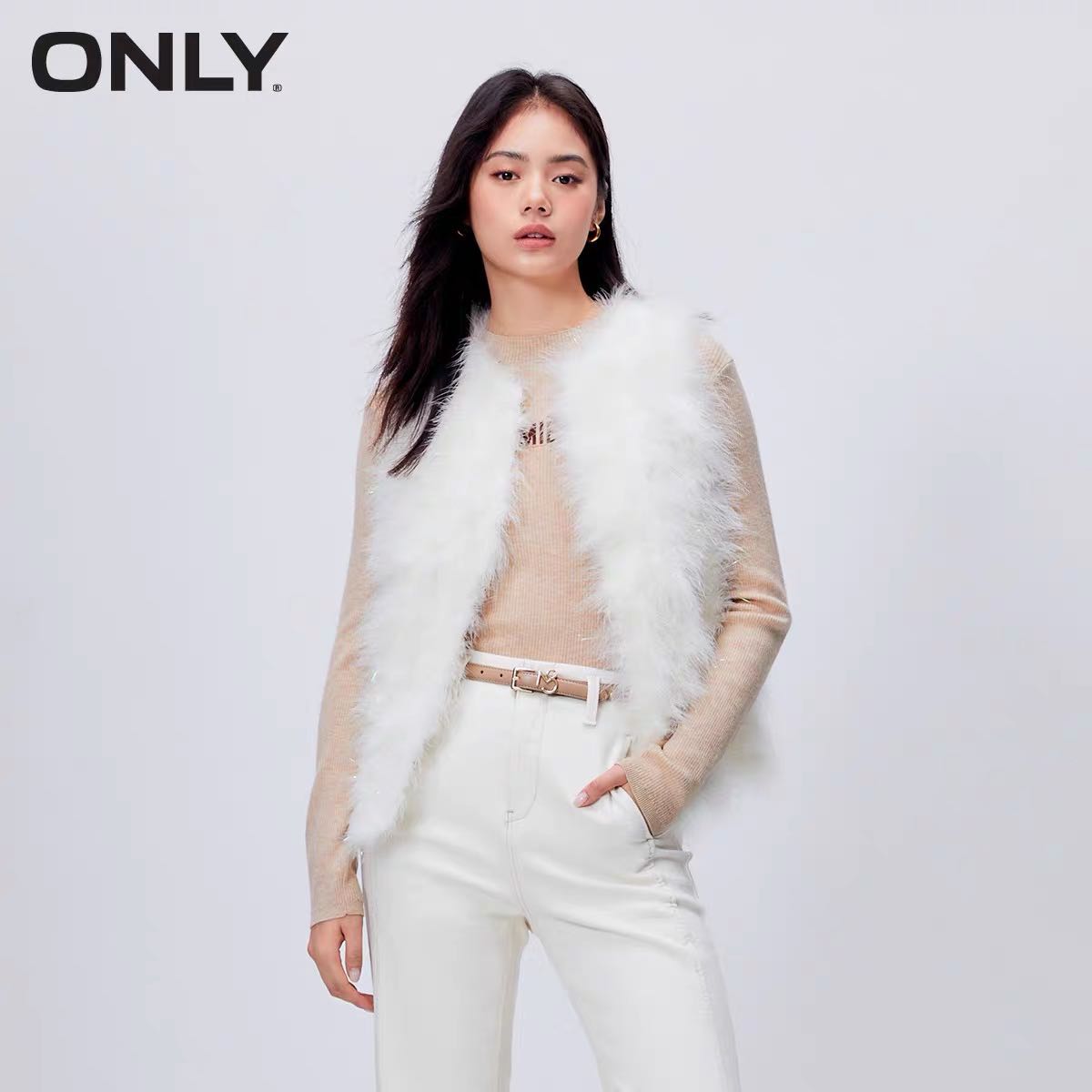 Sale vest ขนสีขาว