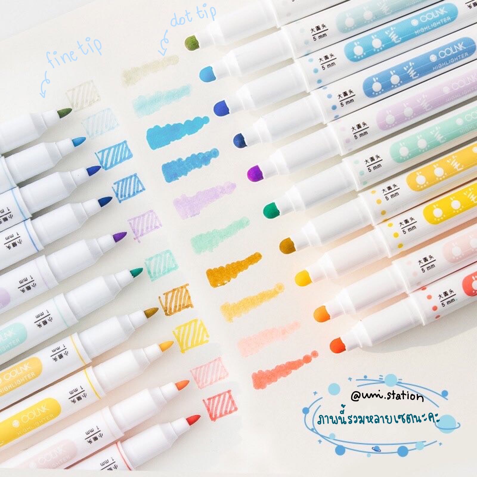 [6 แท่ง] ปากกาหัวจุด+เส้นเล็ก สุดน่ารักมากกกก! play color tombow