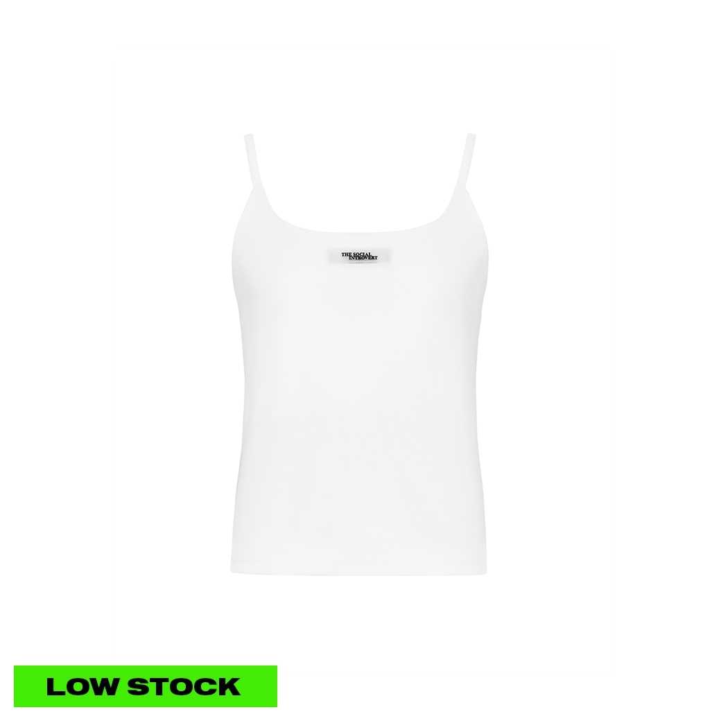 (DROP 2) JAILEY SPAGHETTI TANK TOP - WHITE