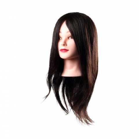 [สินค้าตัวอย่าง ห้ามซื้อ] Training head หัวหุ่นหญิง ผมแท้ยาว 15 นิ้ว โดนความร้อน ฟอก ทำสี ได้ H-005