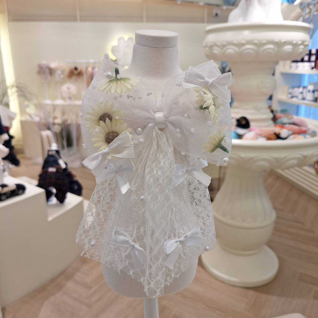 Petite fee-white bigbow n mini collar