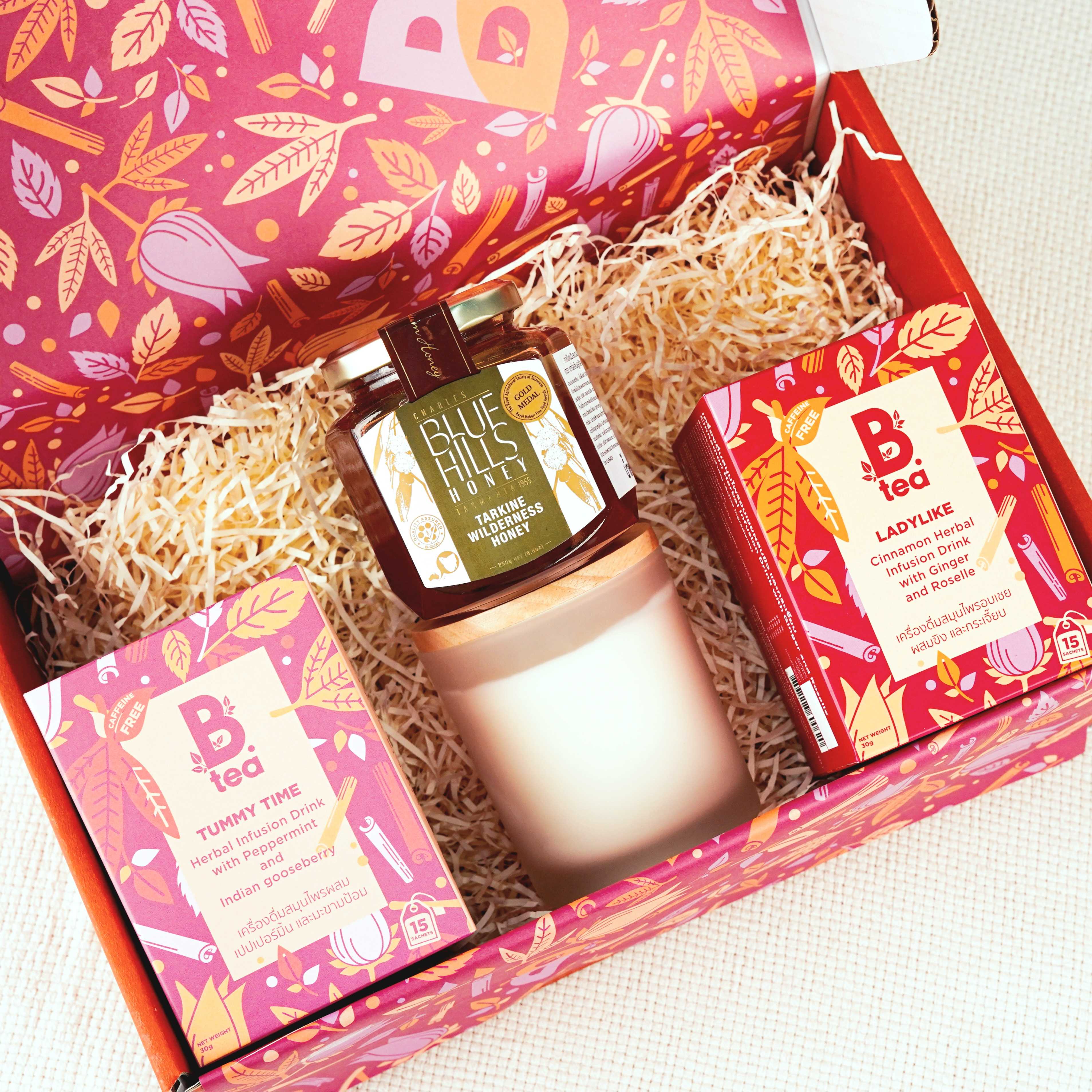 (Gift Box) Hamper Set : L (B.tea | Candle | Honey)