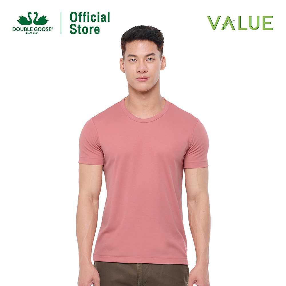ห่านคู่ เสื้อยืด รุ่น Value ใส่สบาย ไม่ต้องรีด สีแดง