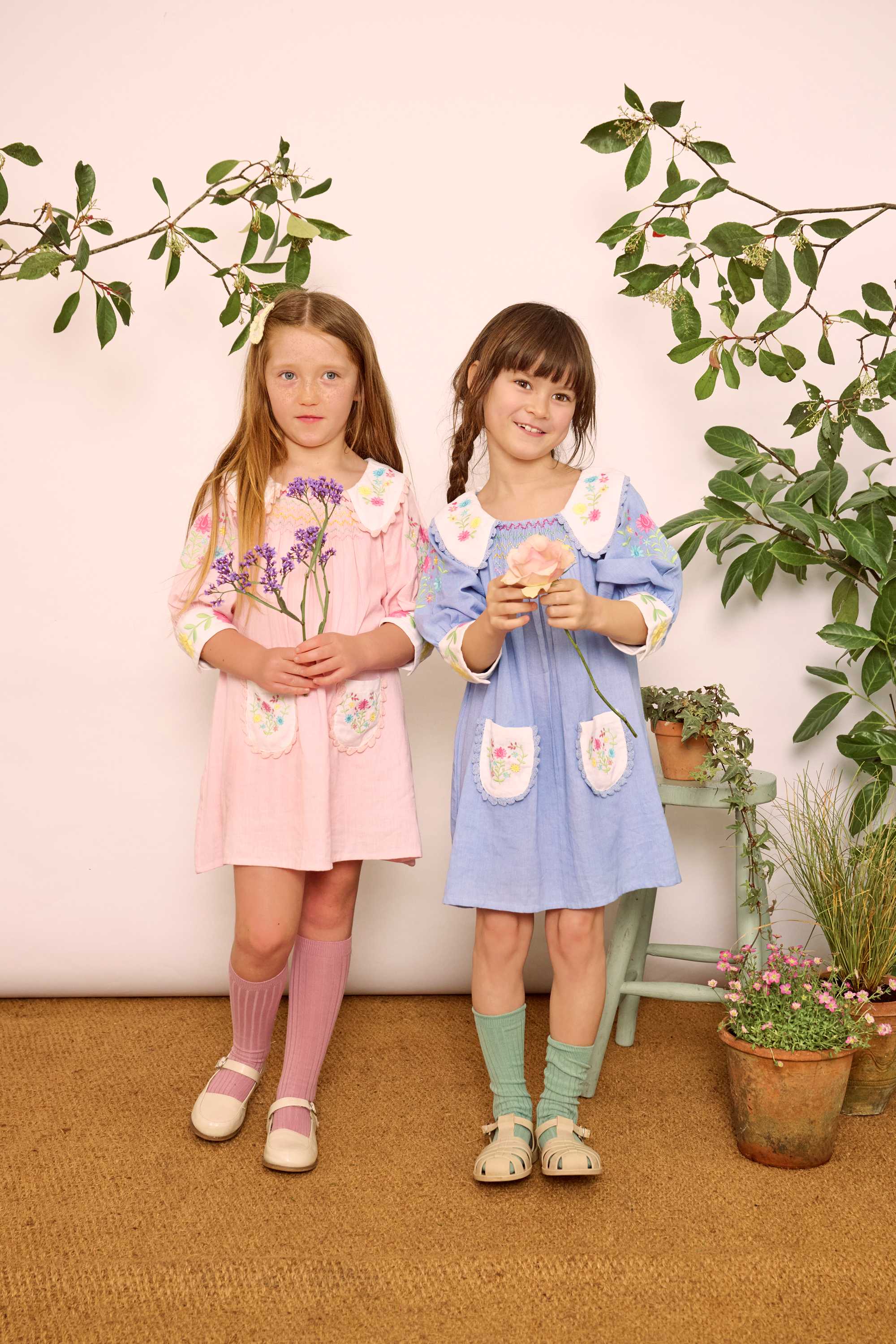 Nora Dress (Pink/Blue)