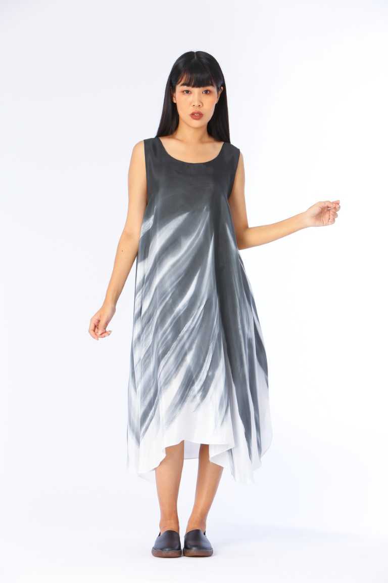 (Pre-order) Sac Sleeveless Dress Cotton Silk Hand paint