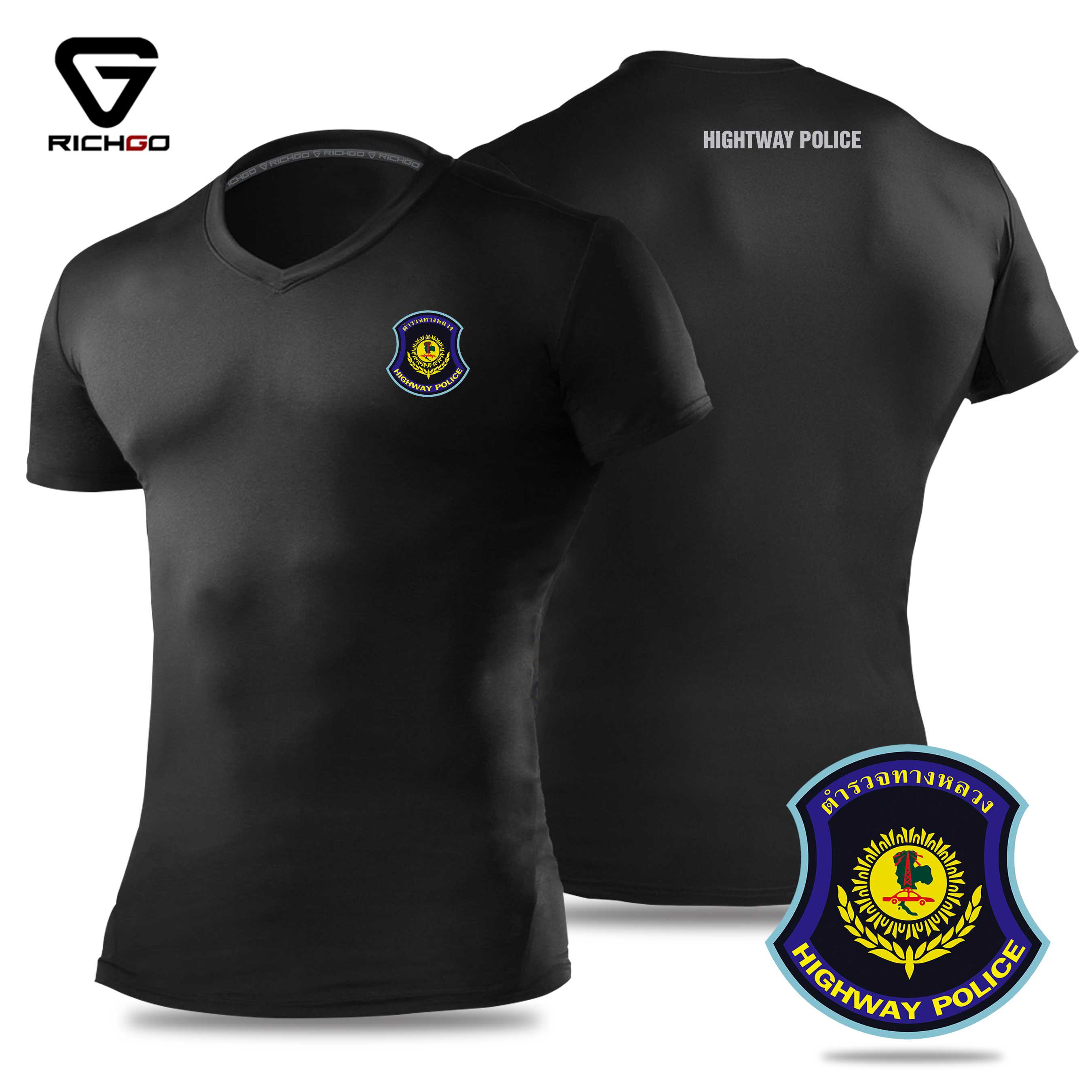 NVPL12-เสื้อยืดคอวีตำรวจทางหลวง