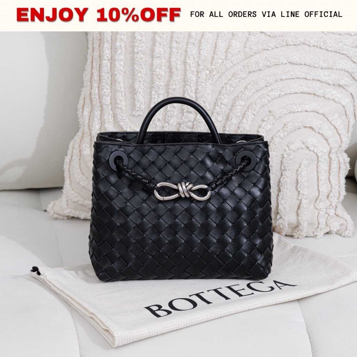 NEW! BOTTEGA VENETA Small Andiamo สี Black SHW | Bag