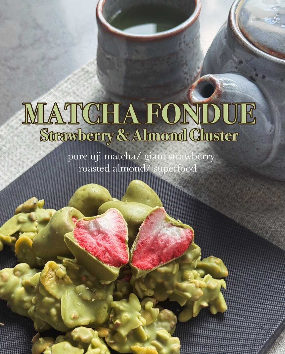 PekoPeko -  Matcha fondue Strawberry&almond cluster (Pre-order)
