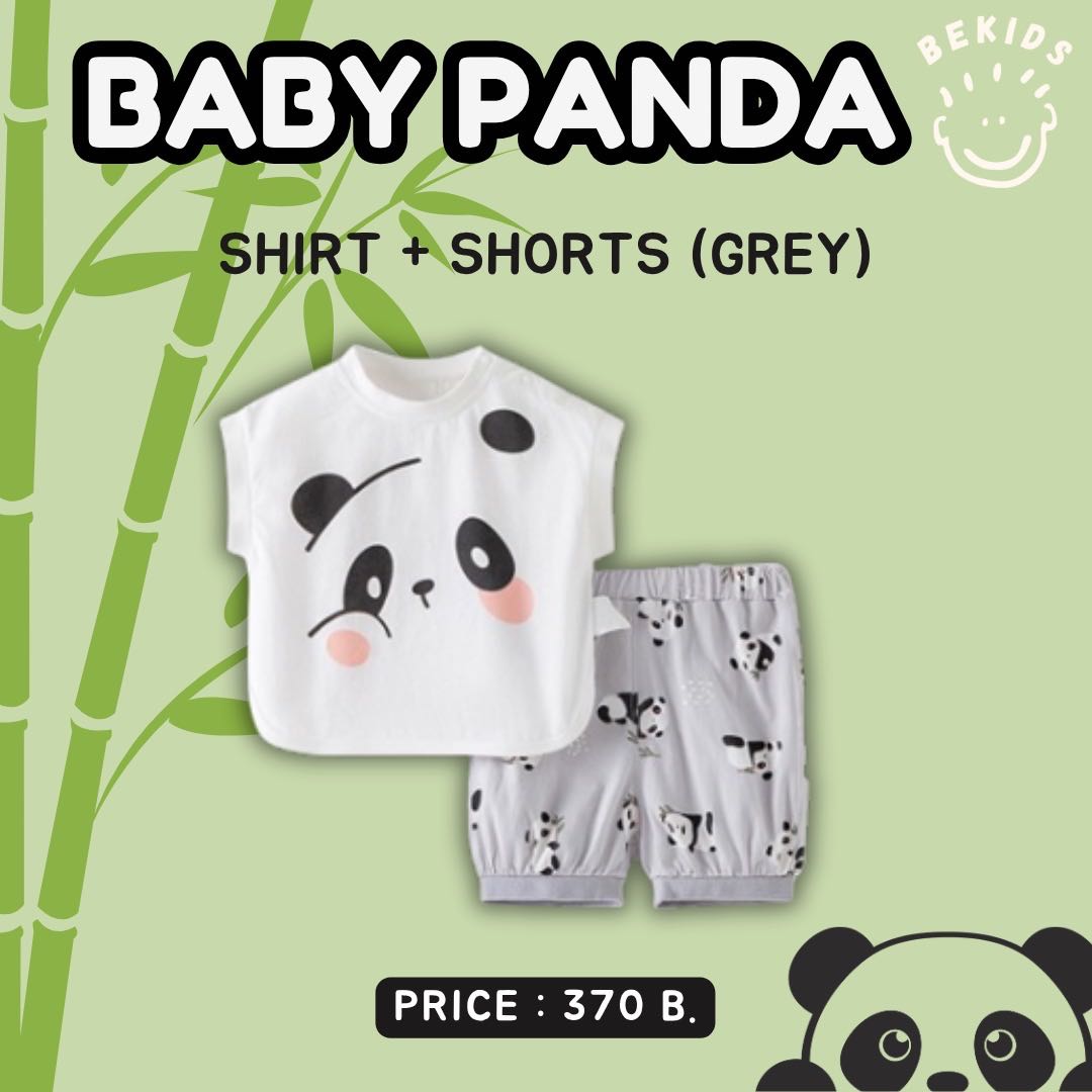 Shirt+Shorts Panda (Grey)