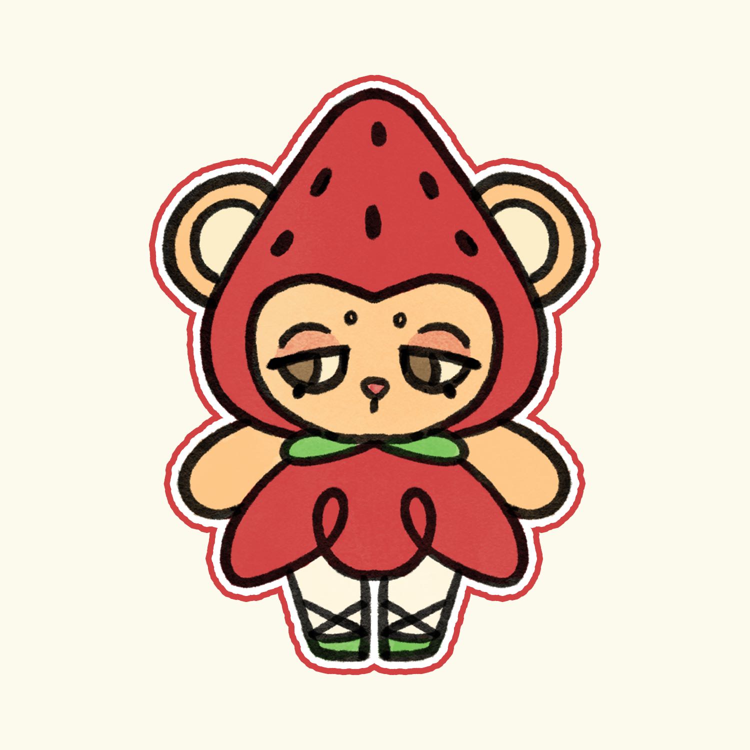 Tanghulu bear sticker🐻🍓