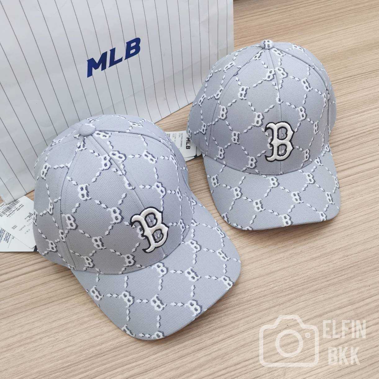 Sale🔥🔥MLB Dia Monogram Ball Cap  หมวกแก๊ป ลายโมโนแกรม NY สีเทา