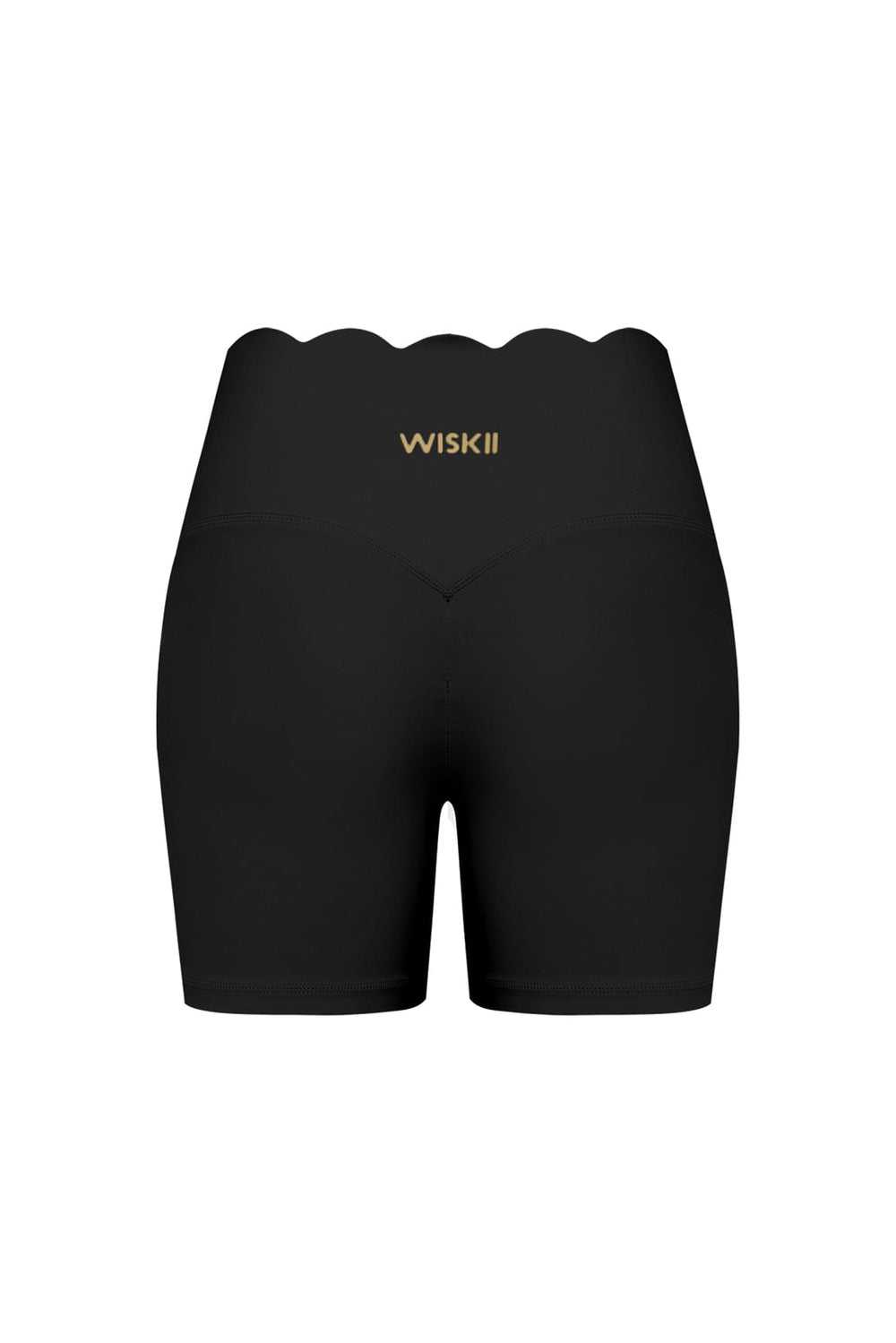 WISKII High-Waist Scallop Scrunch Short - Black