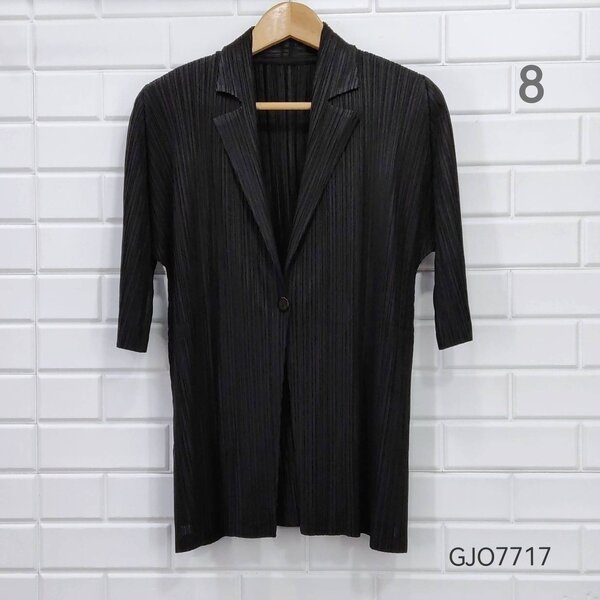 2MUAY รุ่น GJO7717 เสื้อสูท เสื้อคลุมอัดพลีทคุณภาพ 9สี FREE SIZE HALF SLEEVE COLLAR PLEATED CARDI...