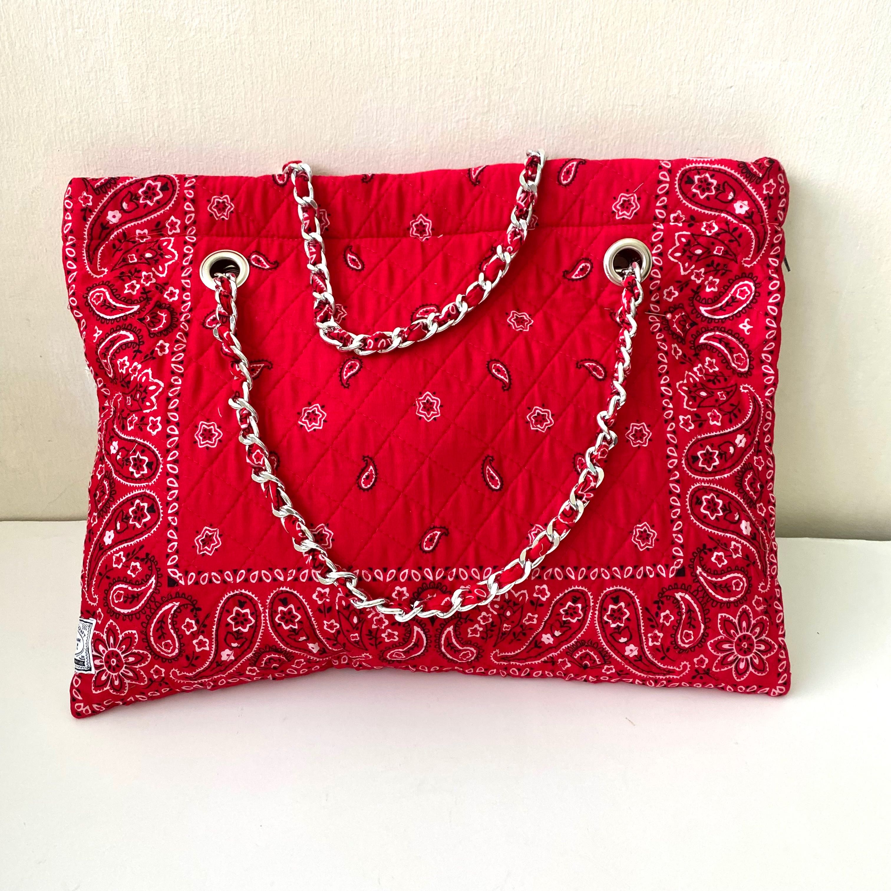 Flat Red lip bandana bag no 11