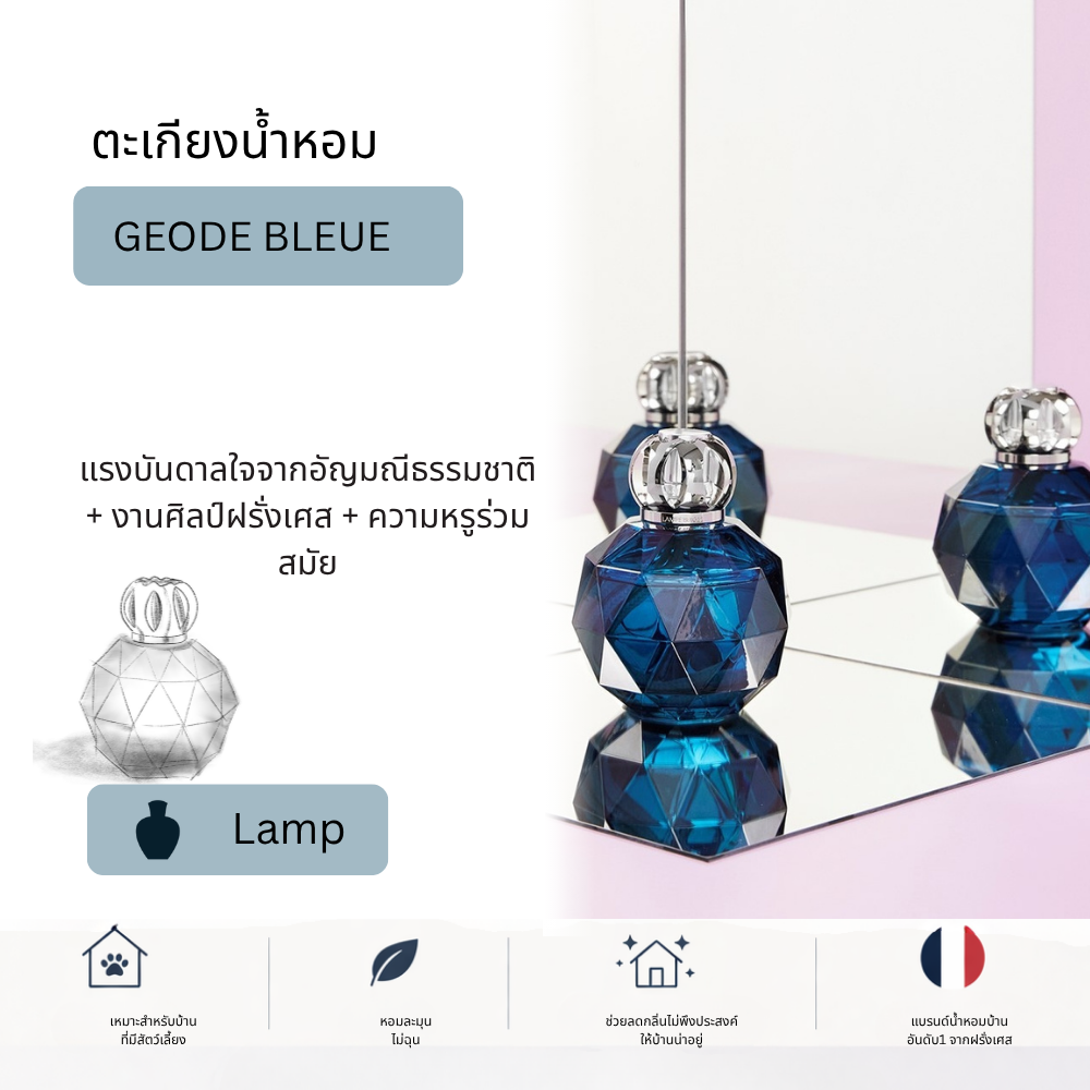 Maison Berger Geode  Bleue Lamp ตะเกียงน้ำหอม บ้านหอม ฟอกอากาศ ดับกลิ่น ดีไซน์หรู (ไม่รวม น้ำหอม)