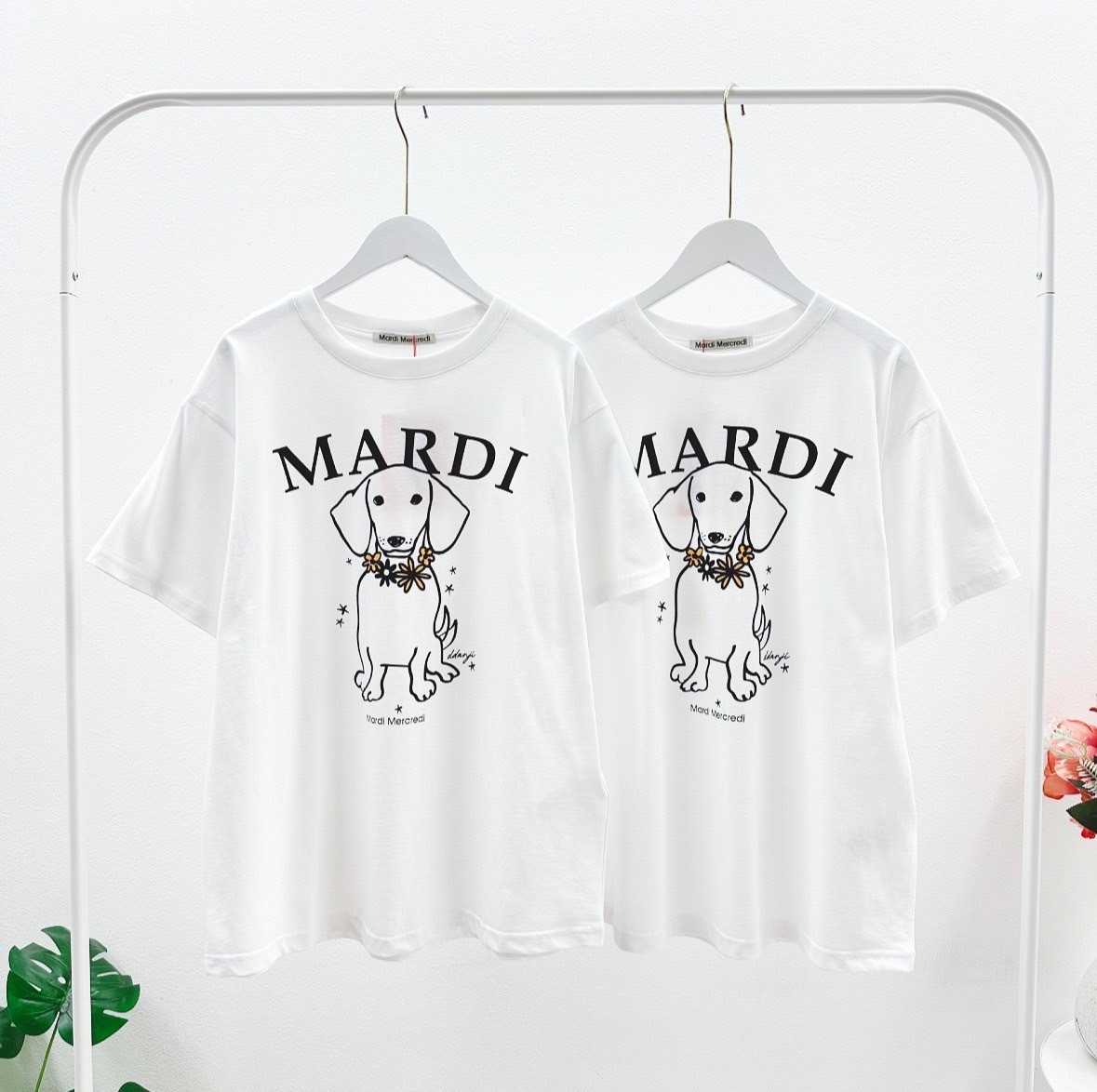 พร้อมส่ง Mardi DDanji Flower T-Shirt ( White/Tangerine )