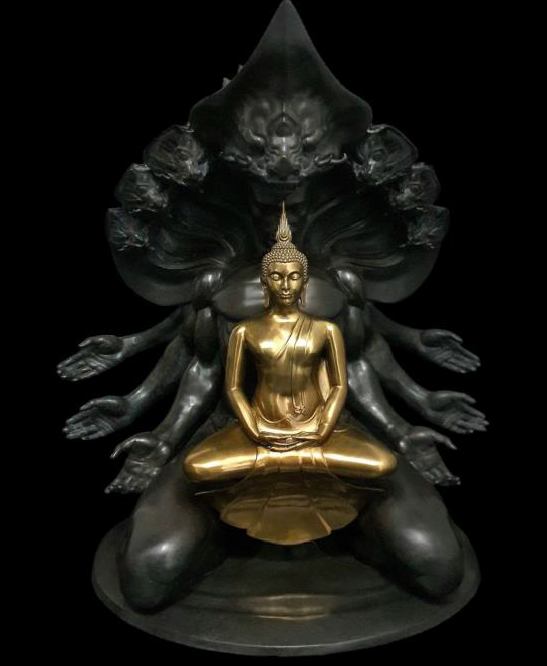 ผลงาน : ศรัทธาของพญามุจลินท์ (พระนาคปรก)  ขนาด : ความสูง 60 ซม.