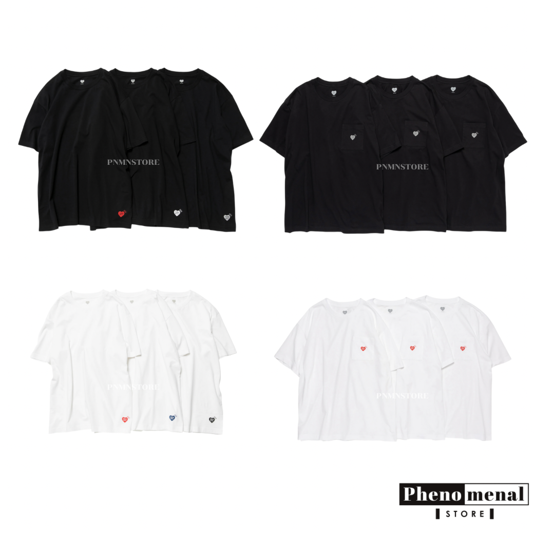 เสื้อ HUMAN MADE 3-PACK & POCKET T-SHIRT ของแท้ พร้อมส่ง