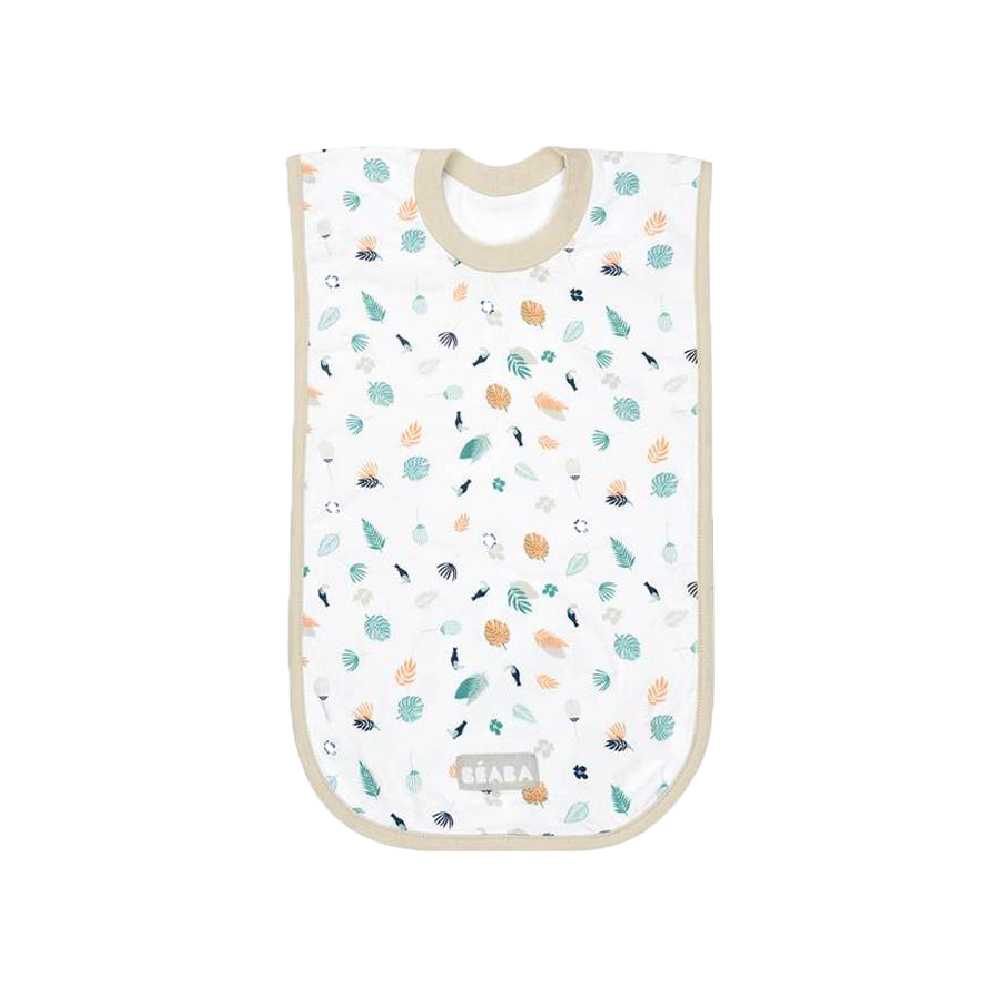 BEABA ผ้ากันเปื้อนคอตตอนแบบสวมหัว Cotton Bib - Tropical