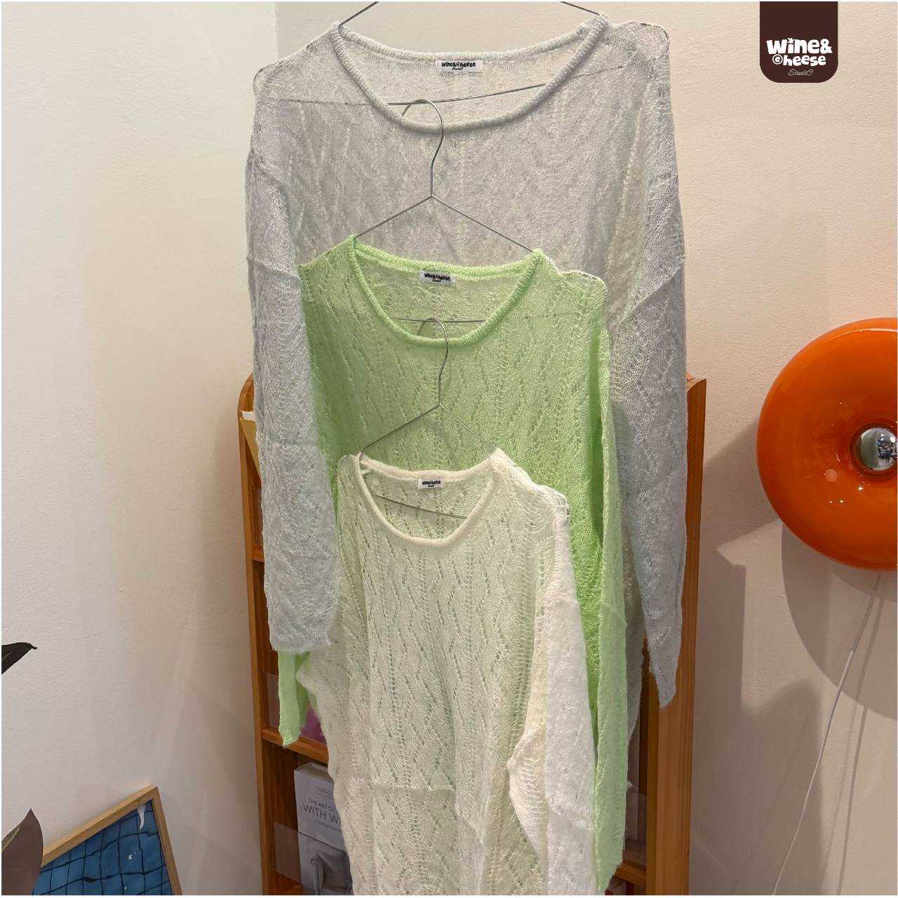 WC  Knit Top เสื้อถักทรงปล่อยแขนยาว WC0018