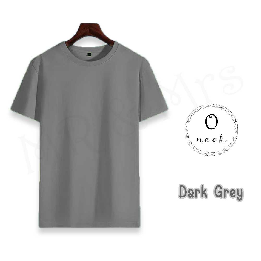 เสื้อยืดสีพื้น เสื้อคอกลม เสื้อยืดคอกลม T-Shirt ผ้าCotton (สีเทาเข้ม)