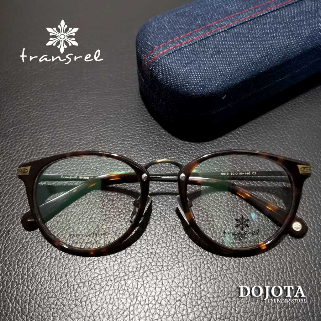กรอบแว่นวินเทจ Transrel รุ่น 6819 สีลายกระ ทรงหยดน้ำ สไตล์เกาหลี สวยคลาสสิค