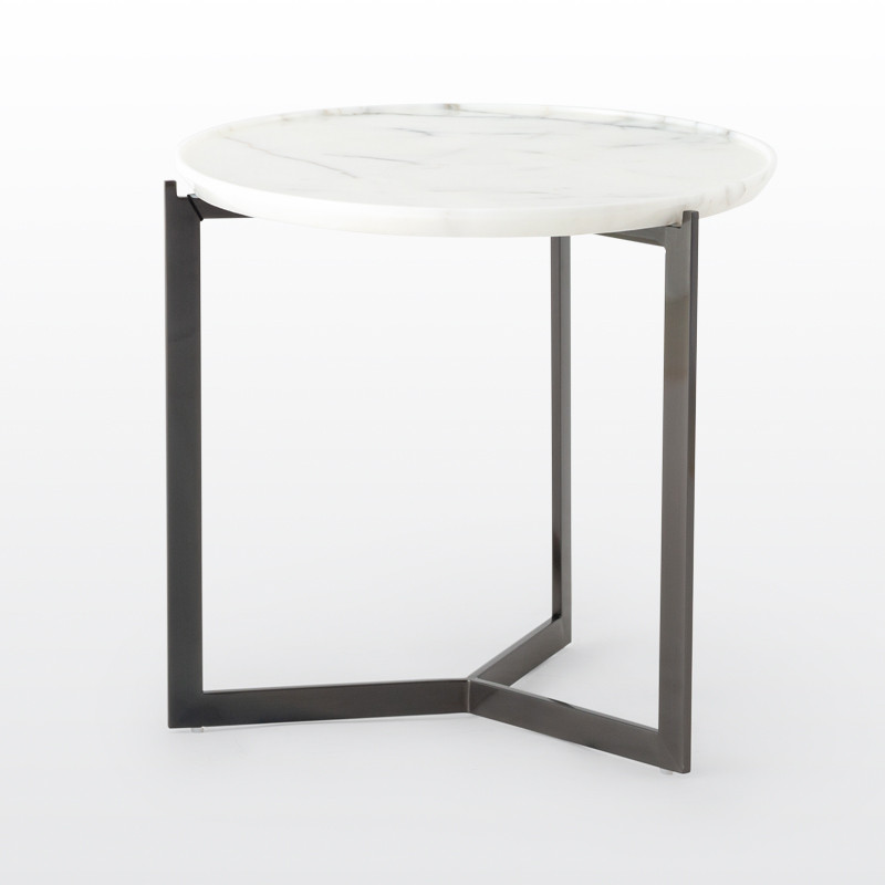 Modernform Modernform โต๊ะข้าง WEBB ขาสแตนเลสสีดำ 08AF TOP หินอ่อนสีขาว WGZZ