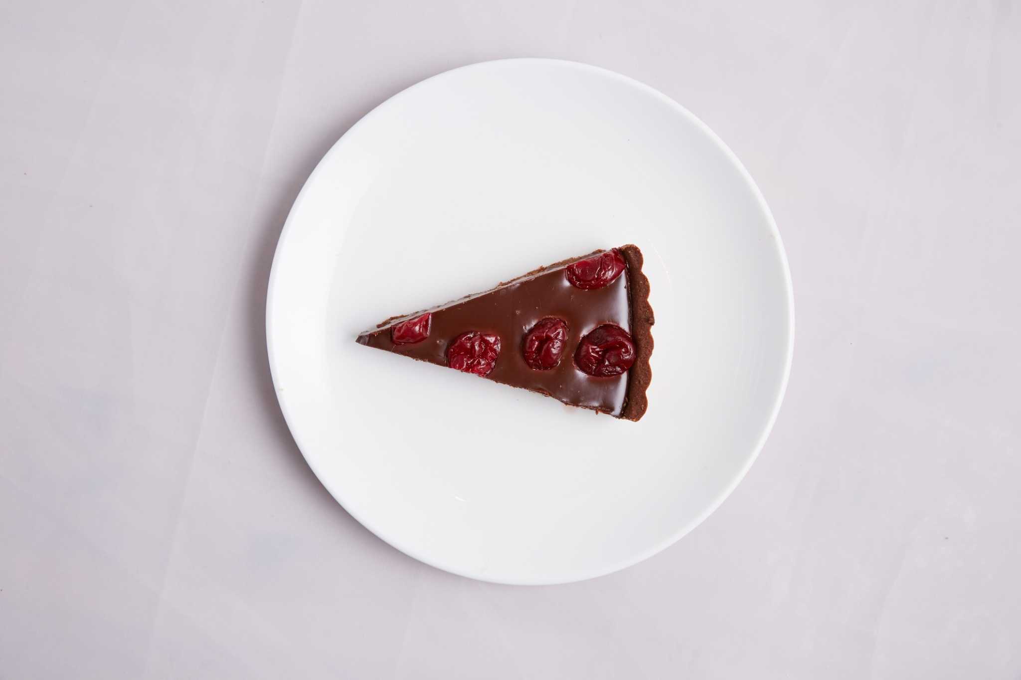 Dark chocolate cherry tart