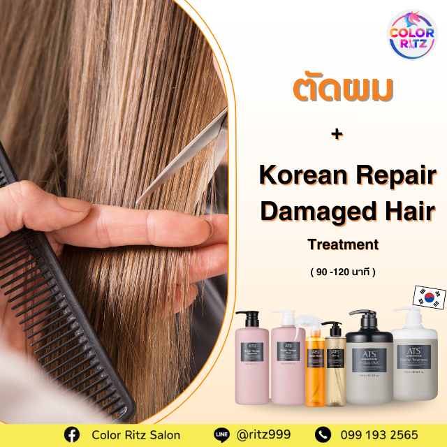 ตัดผม + ทรีตเมนต์ Korean Repair Damage Hair