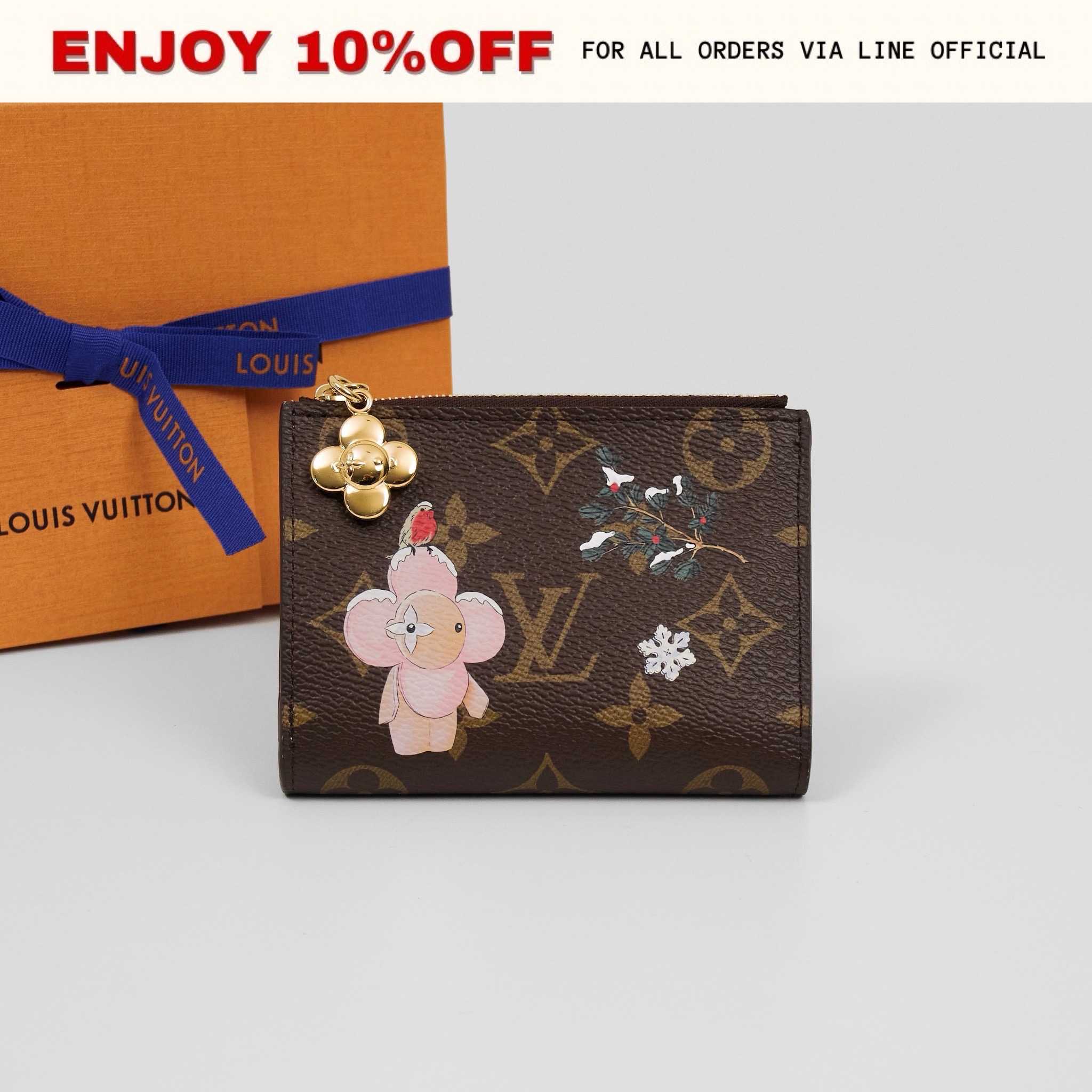 (C)📍LIKE NEW📍LOUIS VUITTON Lisa Wallet สี Brown Monogram Snowy Pearl GHW | Bag