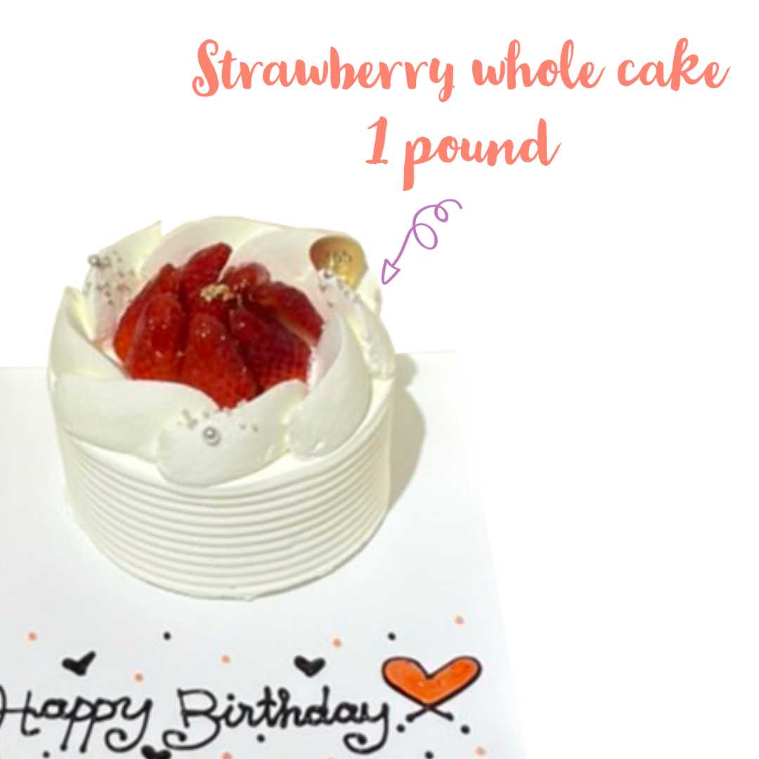 1P Strawberry Whole Cake ストロベリーバースデーケーキ