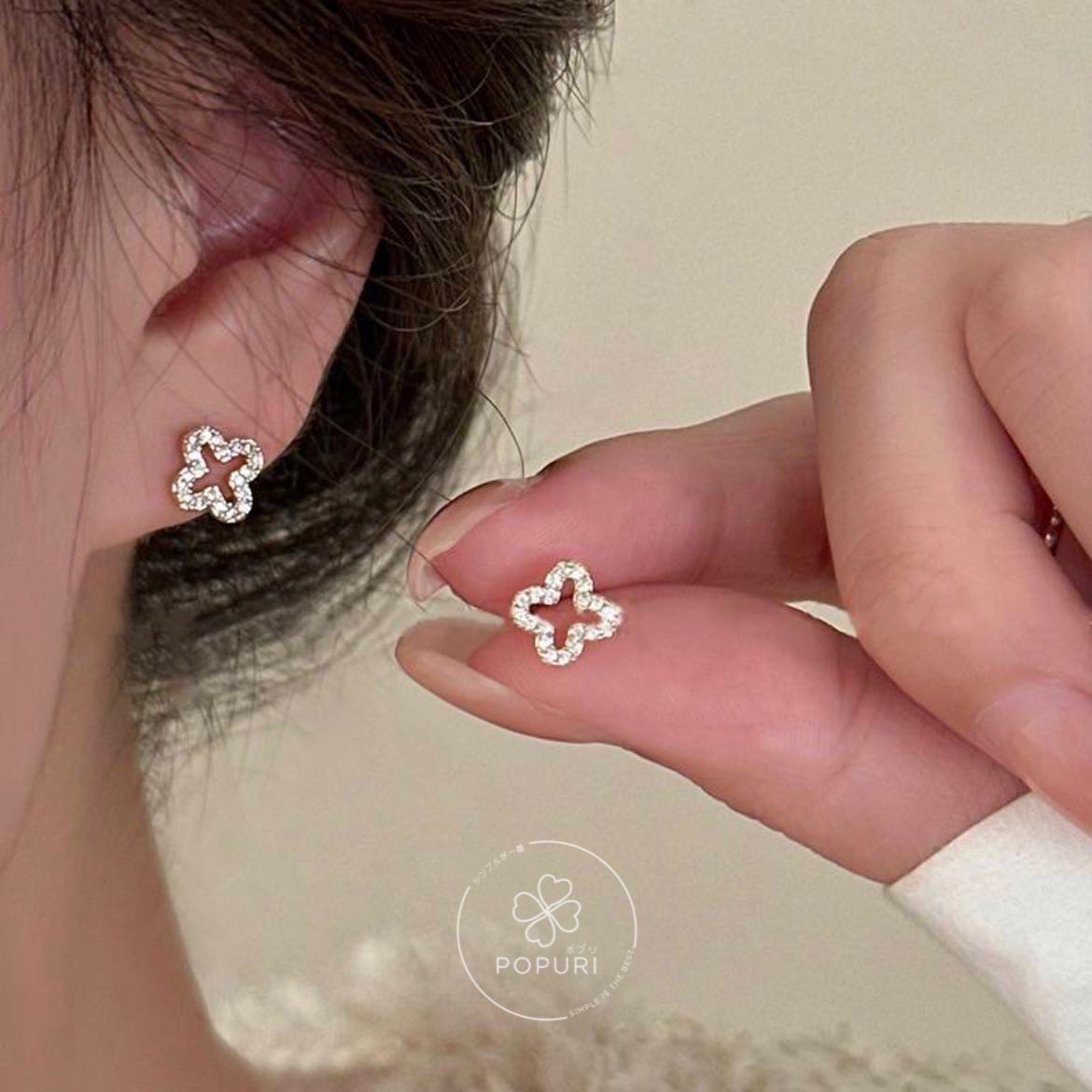 Earring - flower square (bespecial041)