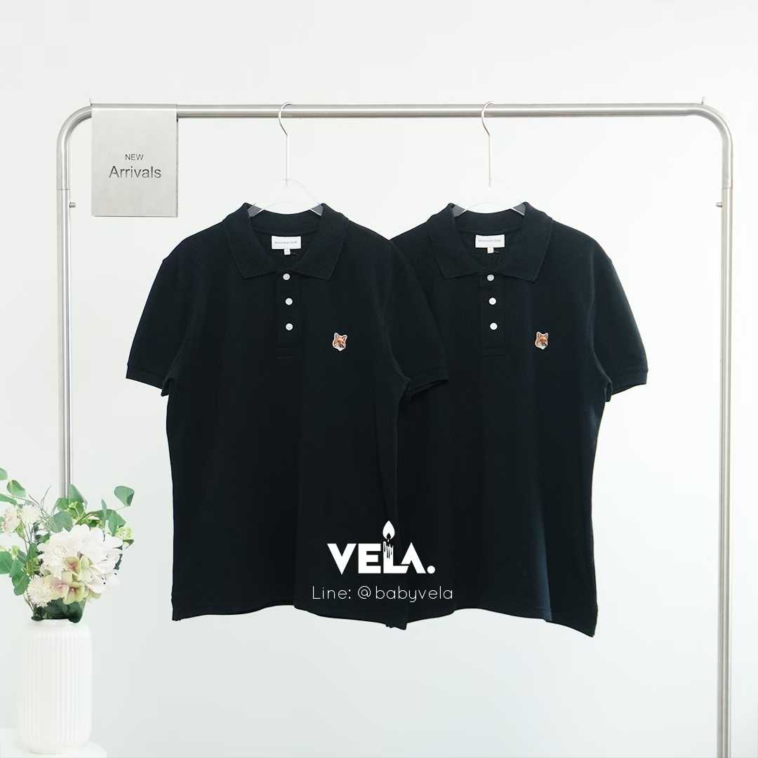 Maison Kitsuné  Fox Head Patch Regular Polo (Black)