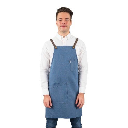 ผ้ากันเปื้อนสายไขว้หลังรุ่น 12C Cross Back Apron (DENIM BLUE)