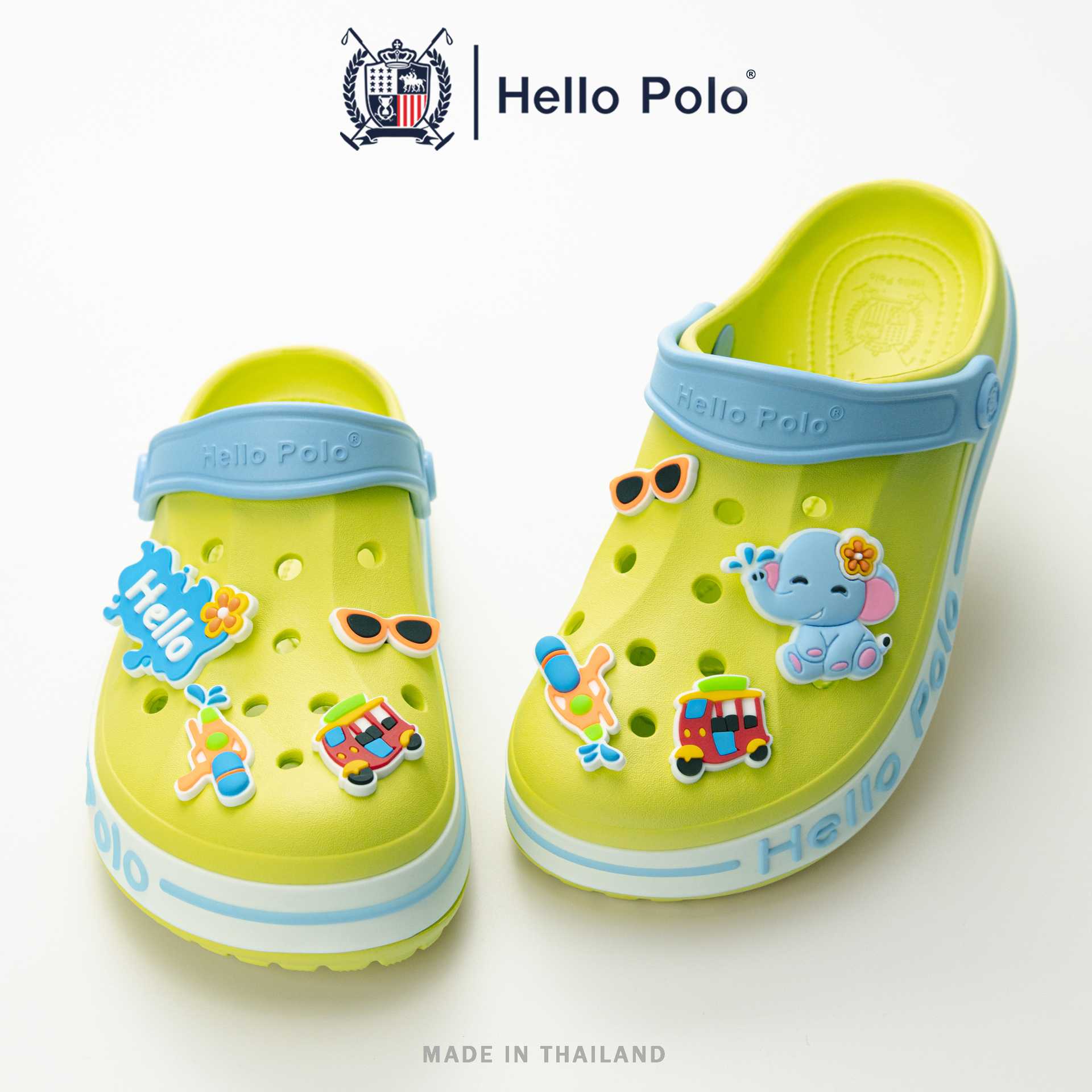 Hello Polo รุ่น HP8065A  รองเท้าเเตะ Songkran Edition ฟรีตัวติดรองเท้า Size 36-45