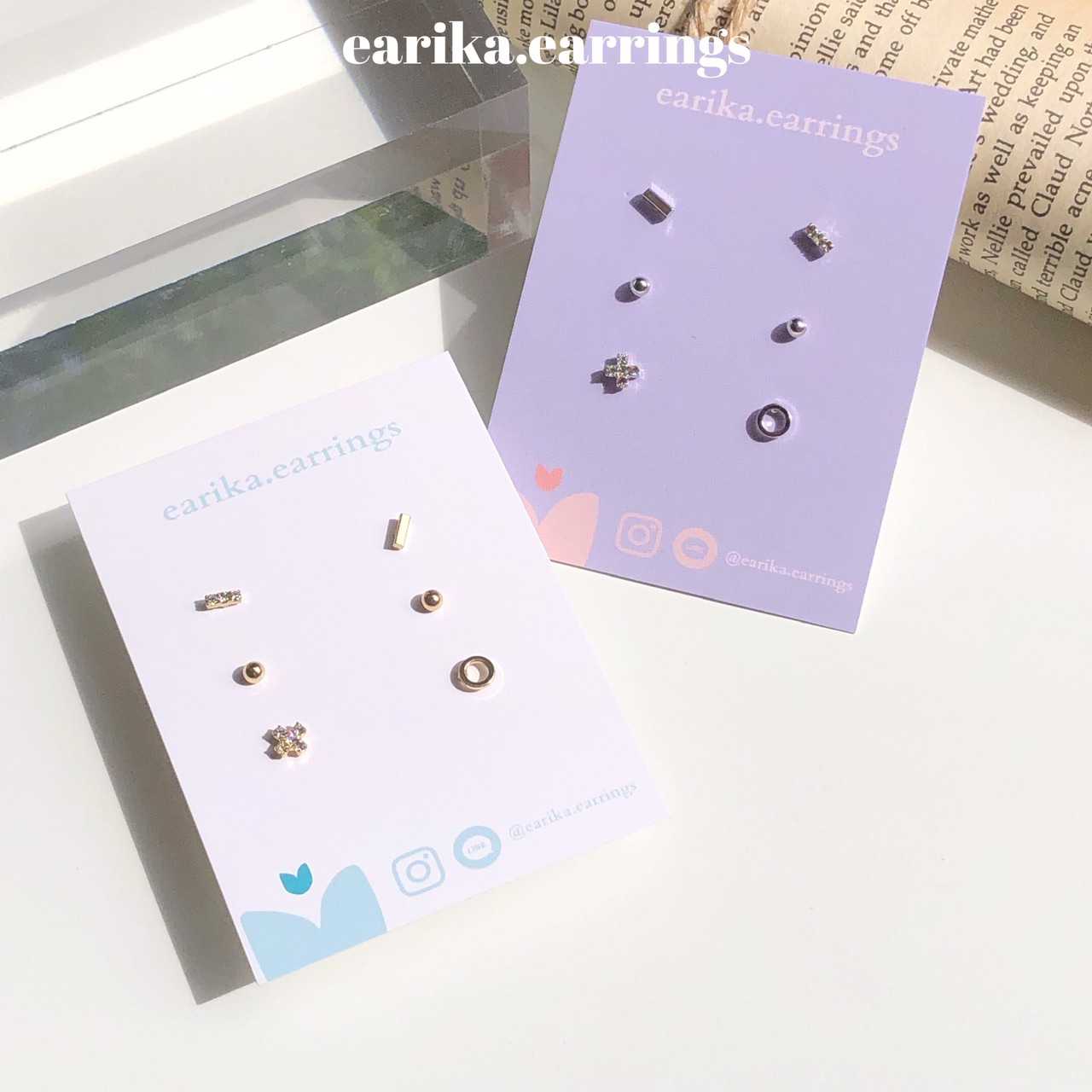 earika.earrings - XO set เซ็ตต่างหูก้านเงินแท้ (มีให้เลือกสองสี) คนแพ้ง่ายใส่ได้