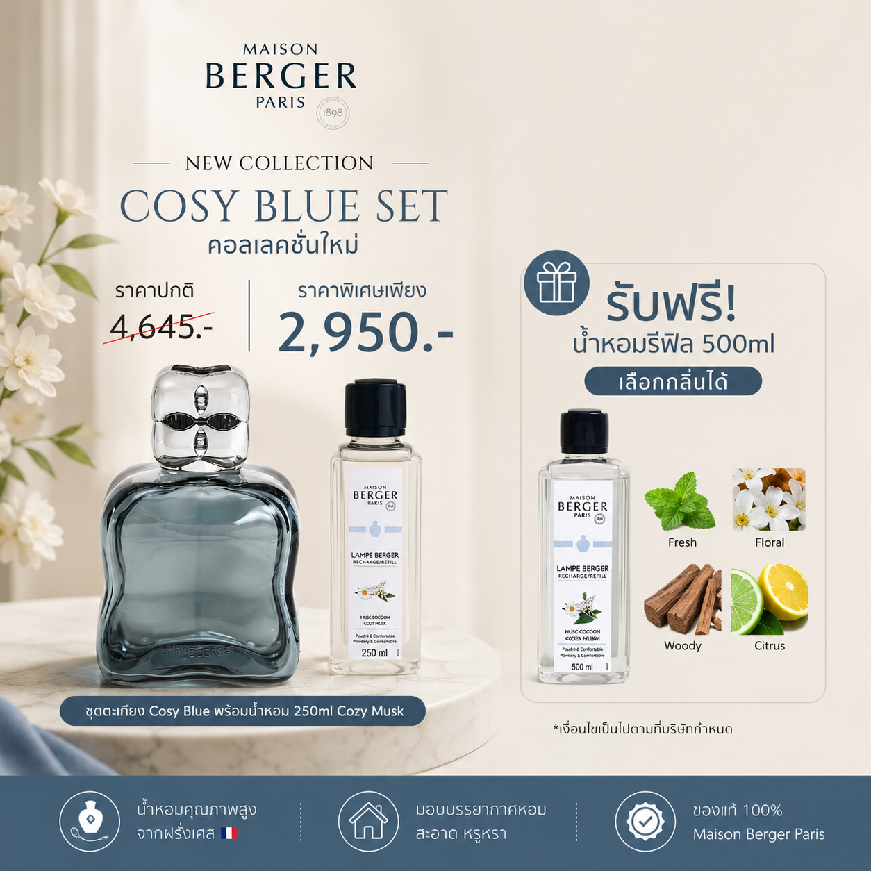 Blue Cosy Lamp Berger Gift Pack