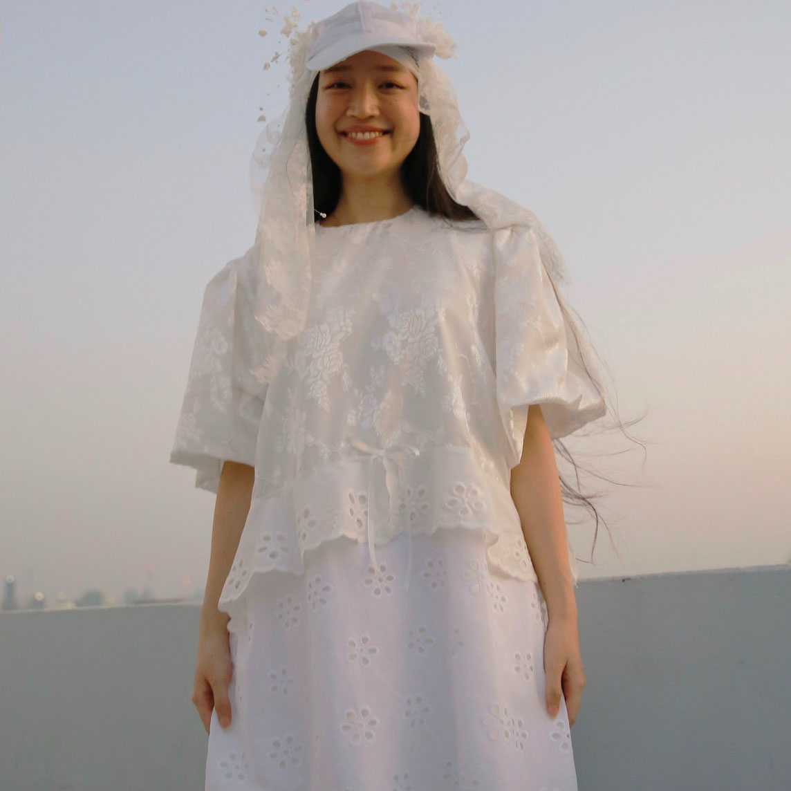 Rotsaniyom White eyelet dress