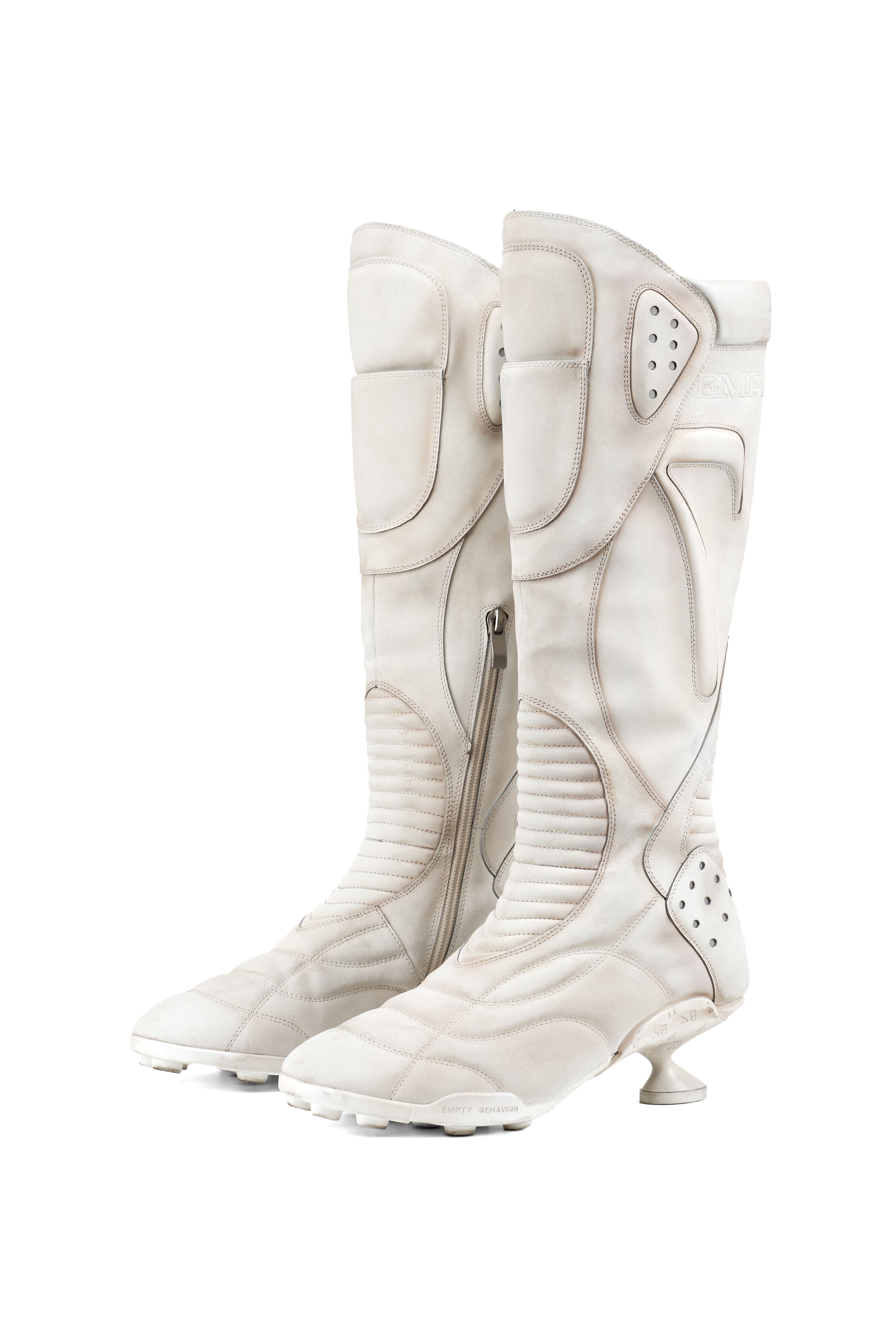 White Boxing High Heel Boots