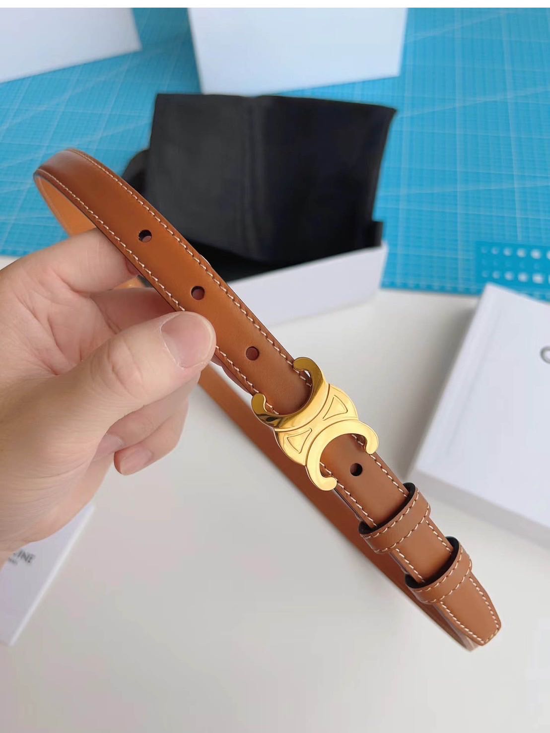 เข็มขัด celine ดำ ขนาด 1.8 cm. (1:1)