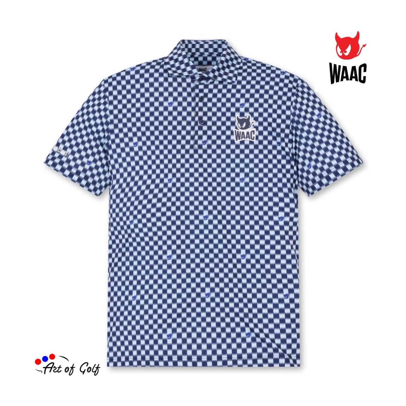 WAAC Men's Checker Polo (ฺLight Blue)